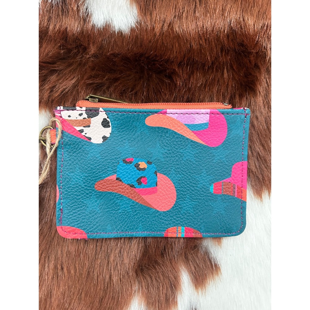 Cutchfly Studio Western Cowboy Hat Wristlet Card Holder Wallet‎ Teal